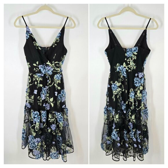 Dress the Population Paulette Floral Midi Dress Women's Size XS Extra Small NEW - Picture 2 of 12